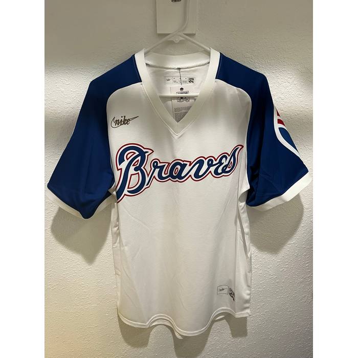 Nike Atlanta Braves #35 Men's MLB Jersey WhiteBlueRed XL