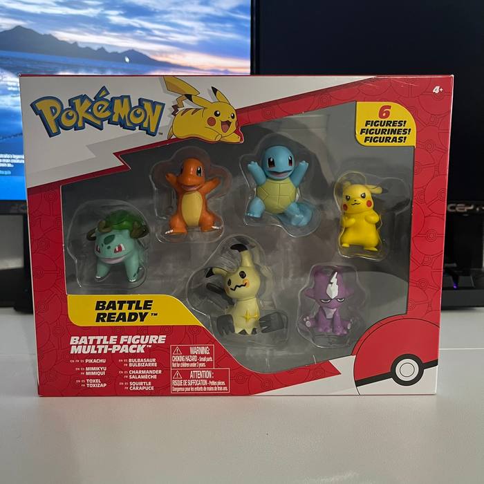 Pokémon Battle Figure 6-Pack Jazwares Pikachu Mimikyu Toxel Squirtle Charmander