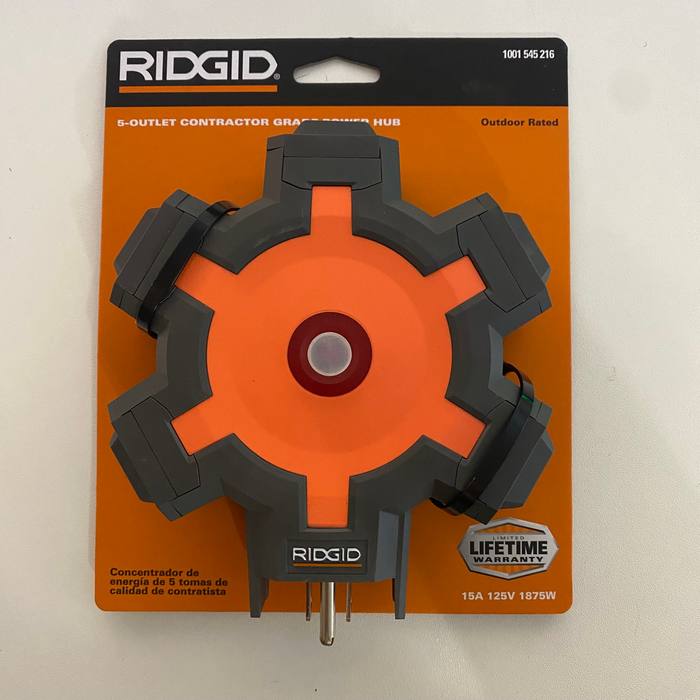 Ridgid 5 Outlet Heavy-Duty Contractor Grade Power Hub 1001 545 216