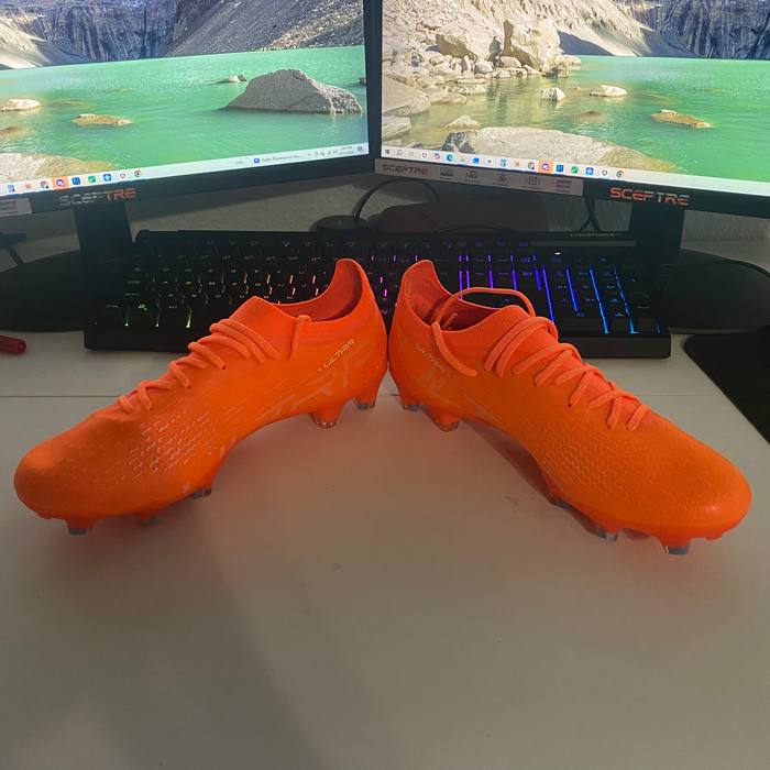 NEW! Womens Puma Ultra Ultimate FGAG Soccer cleats 107215-01 OrangeBlue