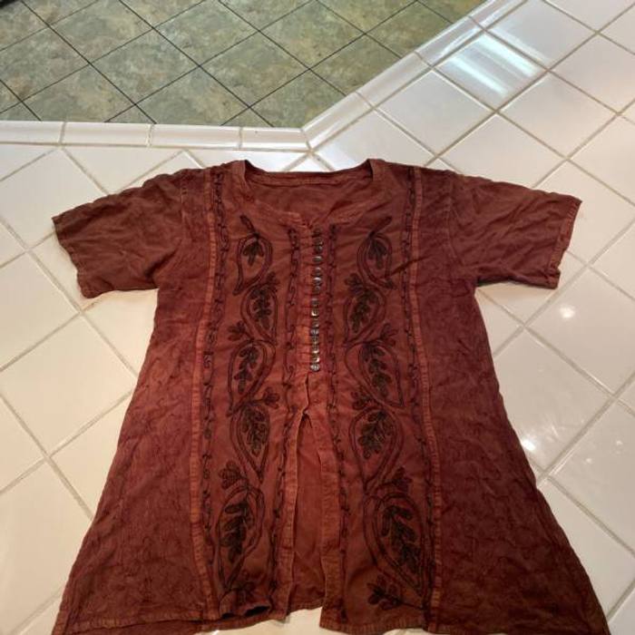 Womans brown tunic unbranded Large