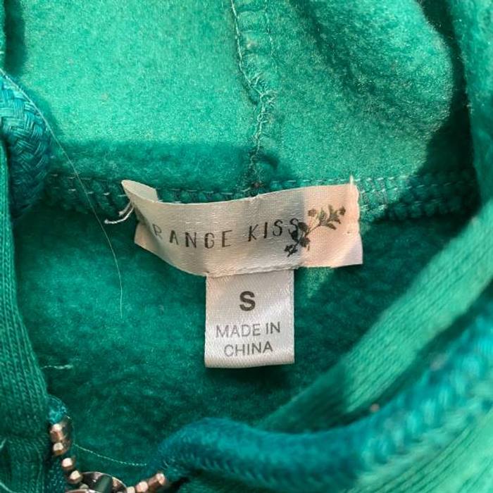 Orange Kiss Women's S Green Full Zip Hoodie Do What Makes You Happy Yin Yang
