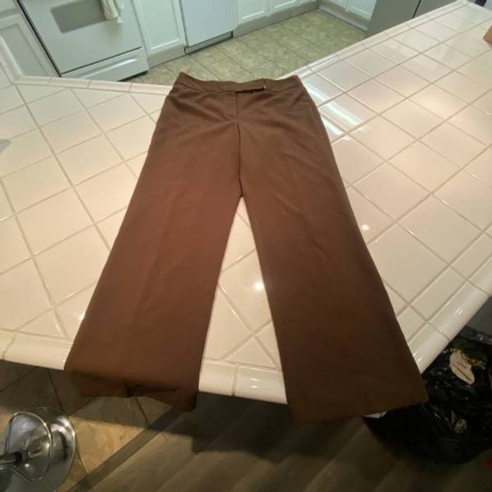 White Stag Women's Size 14 Brown Trousers Dress Pants 100% Polyester