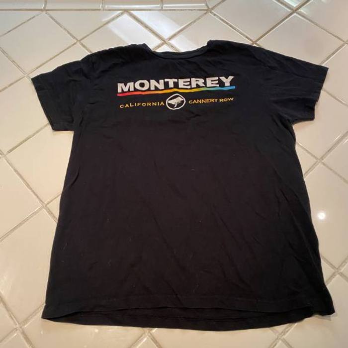 Monterey California Cannery Row T-Shirt Black Souvenir Graphic Tee Adult
