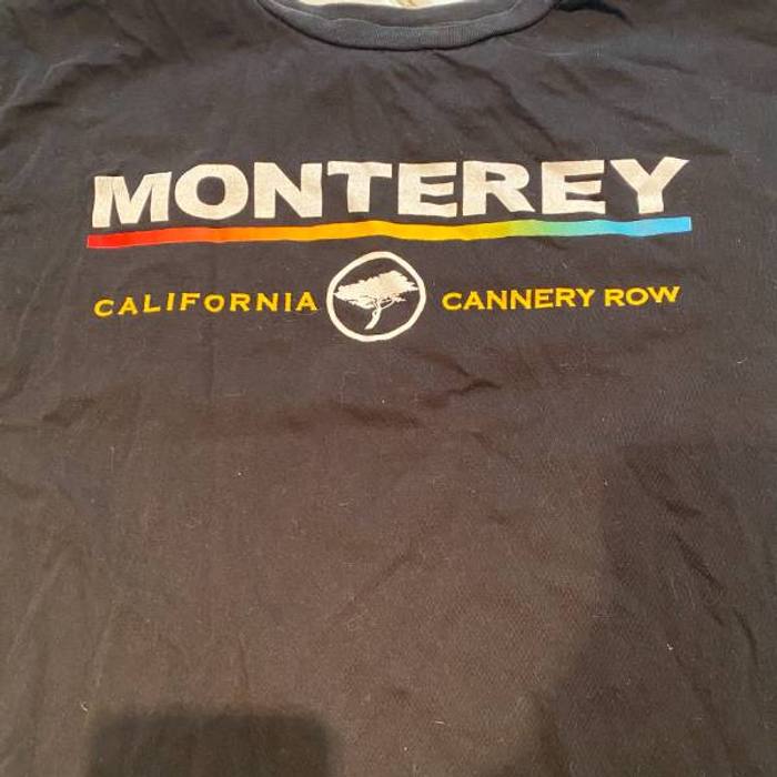 Monterey California Cannery Row T-Shirt Black Souvenir Graphic Tee Adult