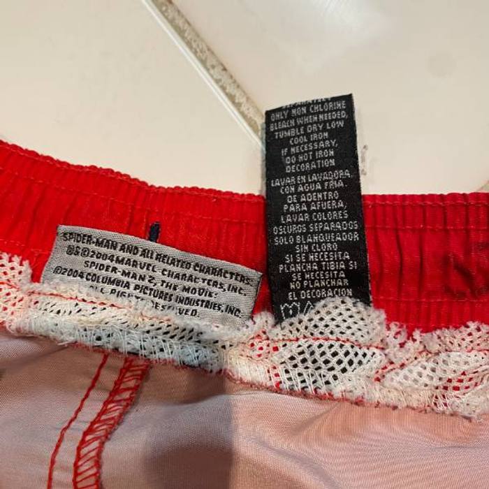 Spider-Man 2 Movie Swim Trunks Boys Sz 1214 Red Marvel 2004 Board Shorts