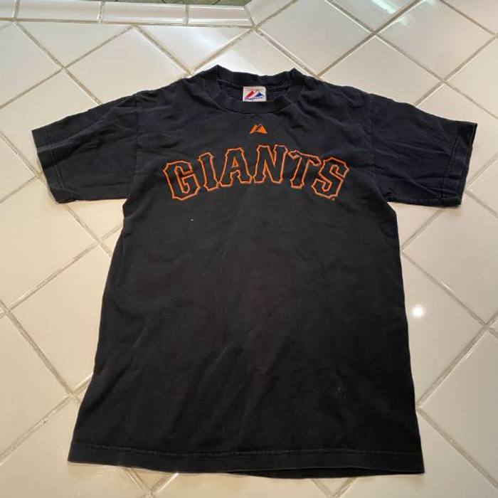 Vintage Majestic San Francisco Giants T-Shirt Sz S Black MLB Faded