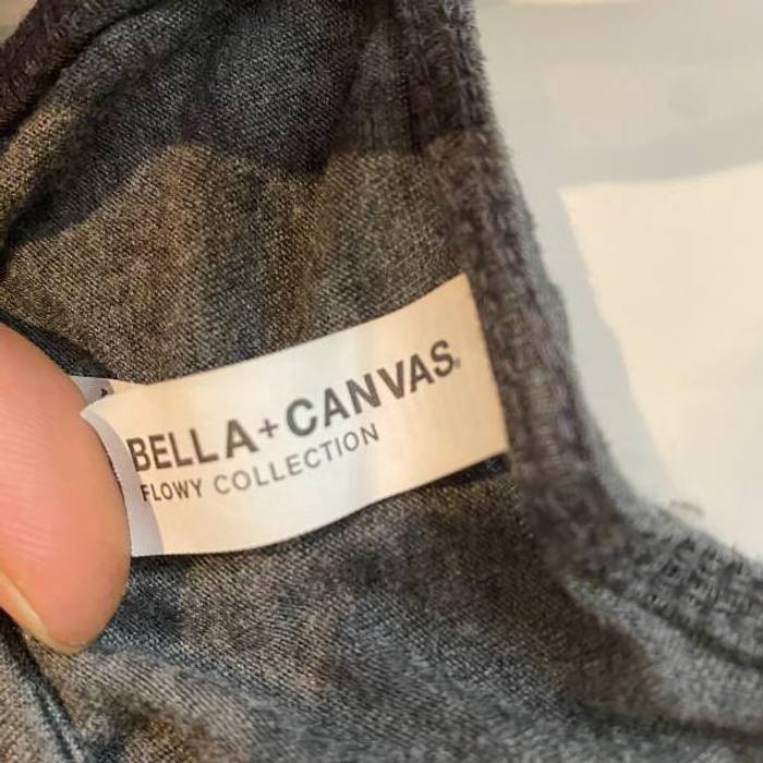 Bella + Canvas Flowy Collection Tank Top Womens M Gray High Neck Racerback