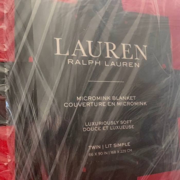 Lauren Ralph Lauren Micromink Blanket Twin Red Luxury Soft New