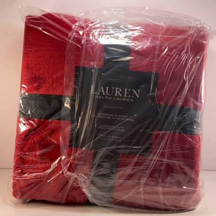 Lauren Ralph Lauren Micromink Blanket Twin Red Luxury Soft New