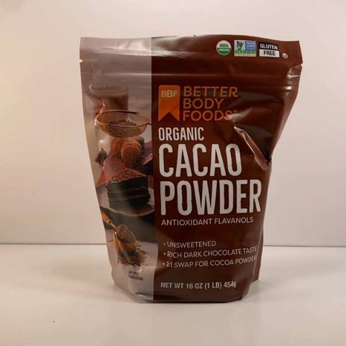 BetterBody Foods Organic Cacao Powder 16 oz Unsweetened Gluten Free Non-GMO