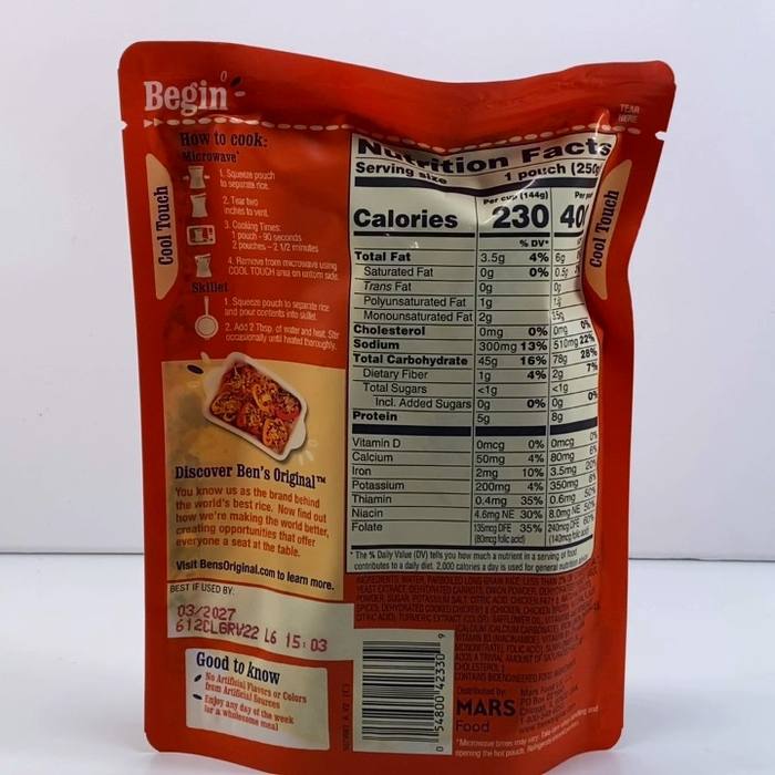 Ben's Original Ready Rice Roasted Chicken 8.8 oz Carrots & Herbs PACK OF 12