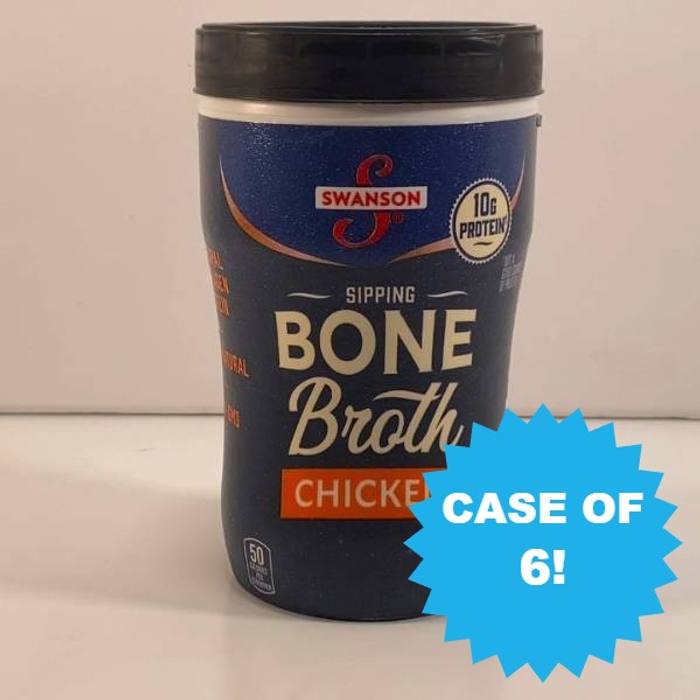 Swanson Sipping Bone Broth Chicken 10.75oz 10g Protein 6 PACK