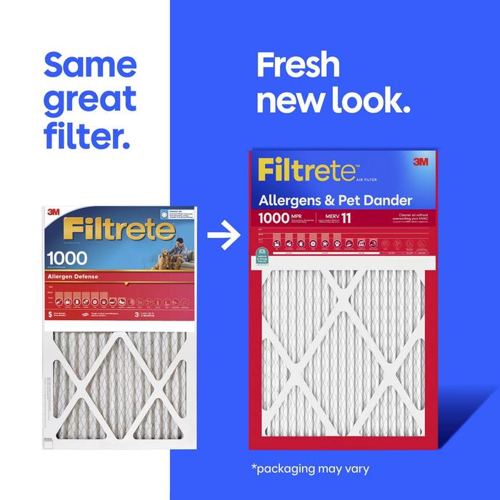 Filtrete 12x20x1 Air Filter MPR 1000 MERV 11 Allergen Pet Dander 4Pk