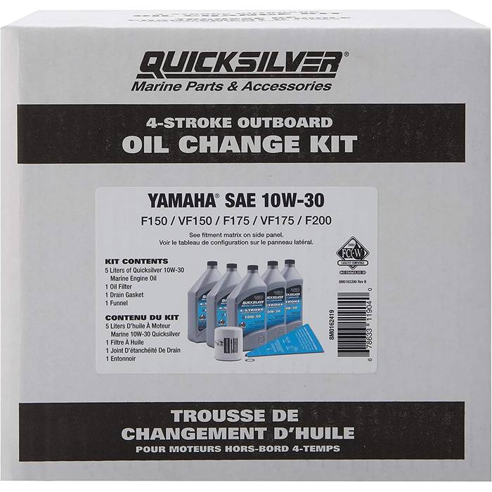 Quicksilver 10W-30 Oil Change Kit 4-Stroke Yamaha F150 VF150 F175 VF175 F200