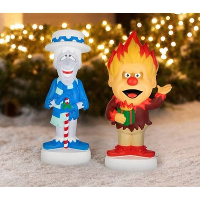 Gemmy 32" Heat Miser & Snow Miser LED Lighted Blow Mold Christmas Decor