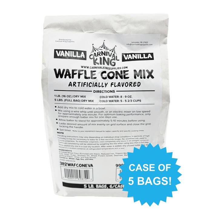 Carnival King Vanilla Waffle Cone Mix 5 lb Bag Artificially Flavored New