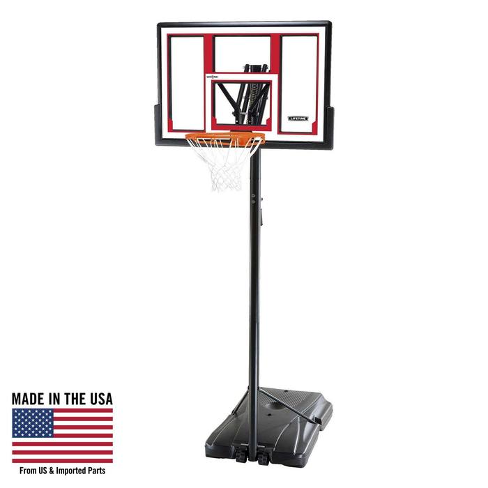 Lifetime 90491 48 Portable Basketball Hoop Shatterproof Adjustable 8-10ft