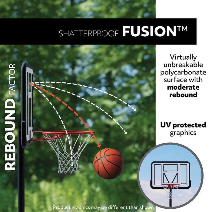 Lifetime 90491 48 Portable Basketball Hoop Shatterproof Adjustable 8-10ft