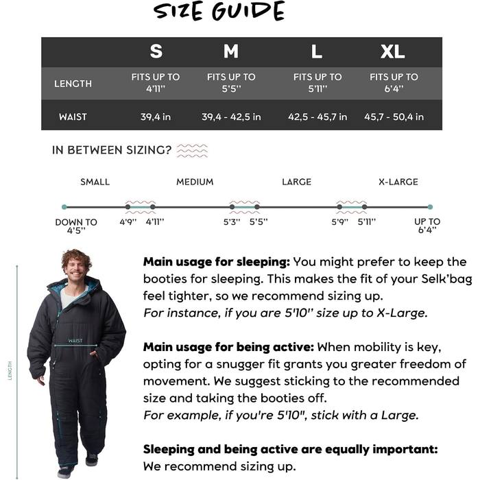 Wearable Sleeping Bag Selk'bag Original Adult S Burgundy Hooded Camping Suit NEW