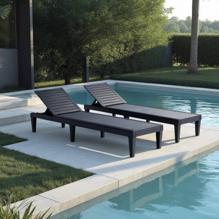 BRAND NEW Nestl Waterproof Adjustable outdoor chaise lounge chair SET of 2