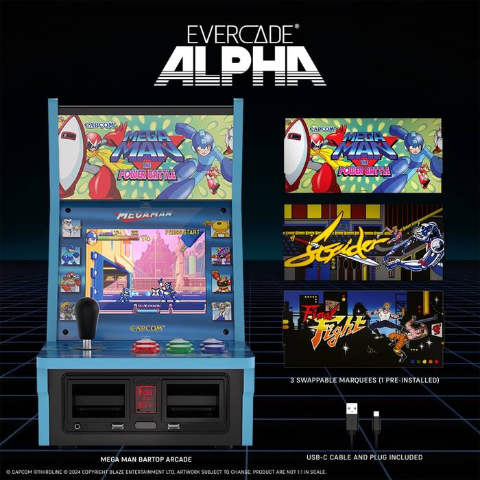 Evercade Alpha Mega Man Bartop Arcade Capcom 8" IPS Screen New