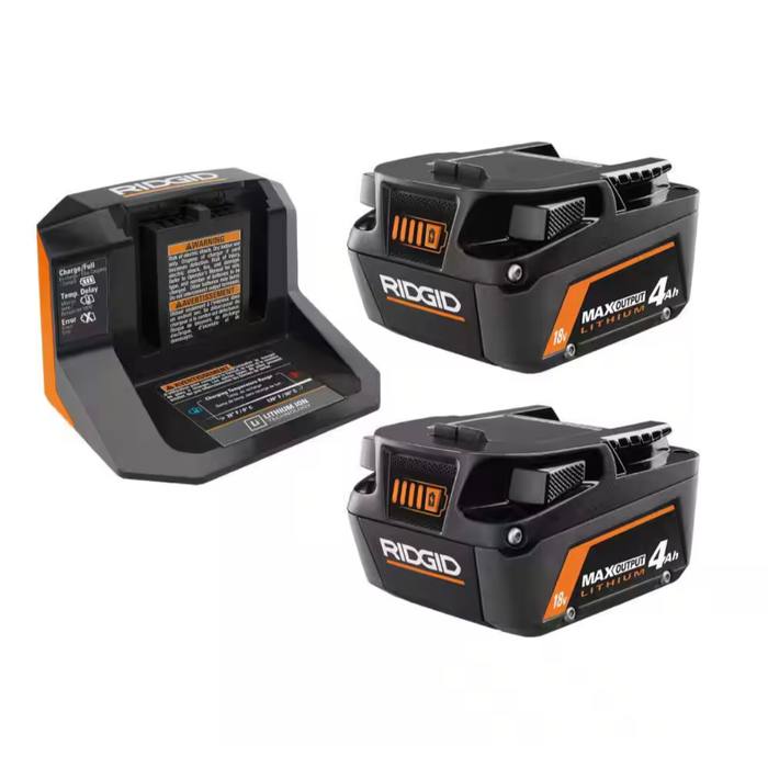 RIDGID 18V MAX Output with 2 4.0 Ah Batteries and Charger