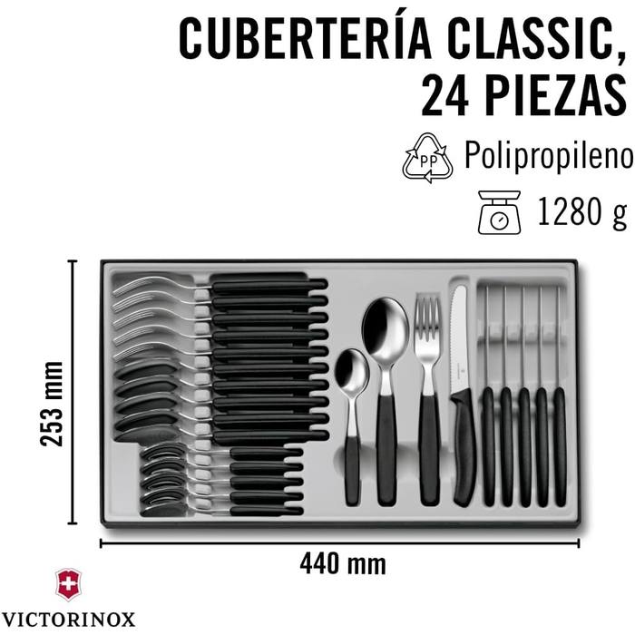 PRESALE Victorinox Swiss Classic 24-Piece Flatware Set Black Tomato Knife Servi