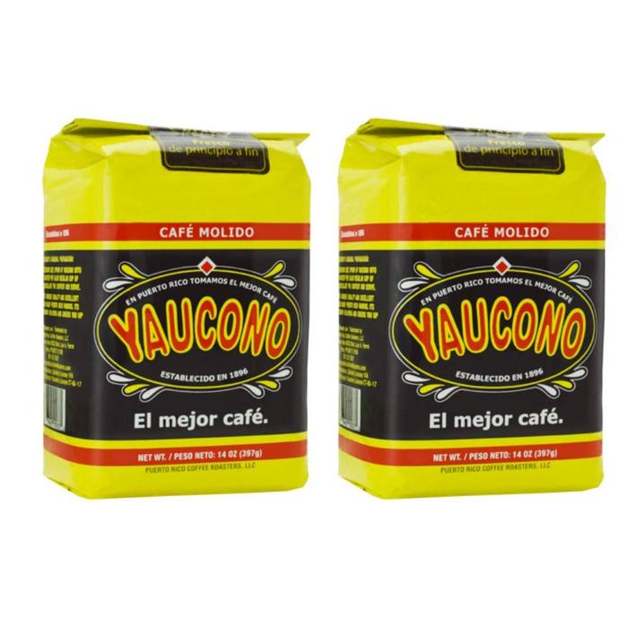 Yaucono Ground Coffee Puerto Rico Cafe Molido 14oz Bags Pack of 2 New
