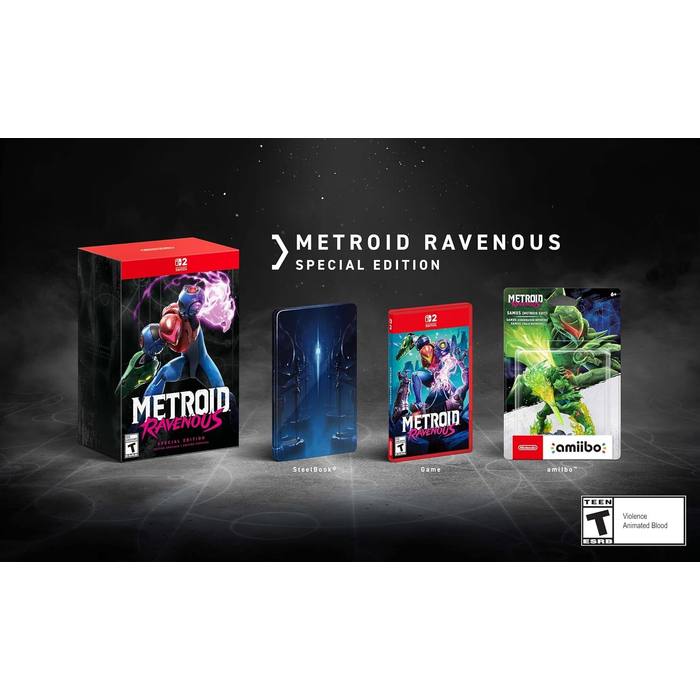 PRESALE Metroid Ravenous Special Edition Nintendo Switch 2 SteelBook + amiibo