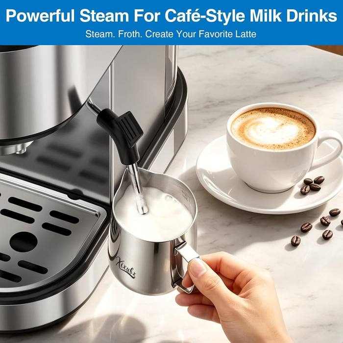 PRESALE XIXUBX 20 Bar Espresso Machine Milk Frother Touchscreen Silver New