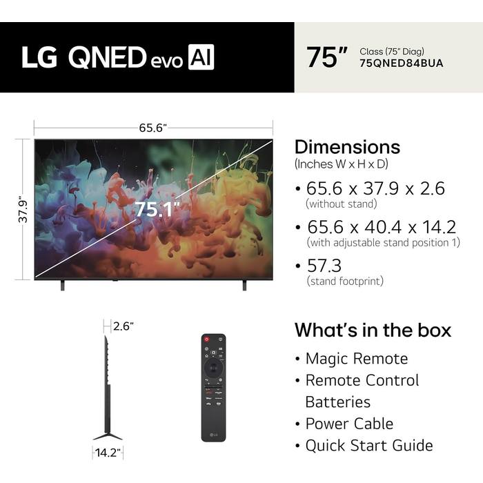 PRESALE LG 75 QNED evo AI QNED84B Mini LED 4K TV 75QNED84BUA Mint condition
