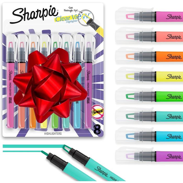 Sharpie Clear View Highlighters, Chisel Tip, 48 Count Packs of 8 New