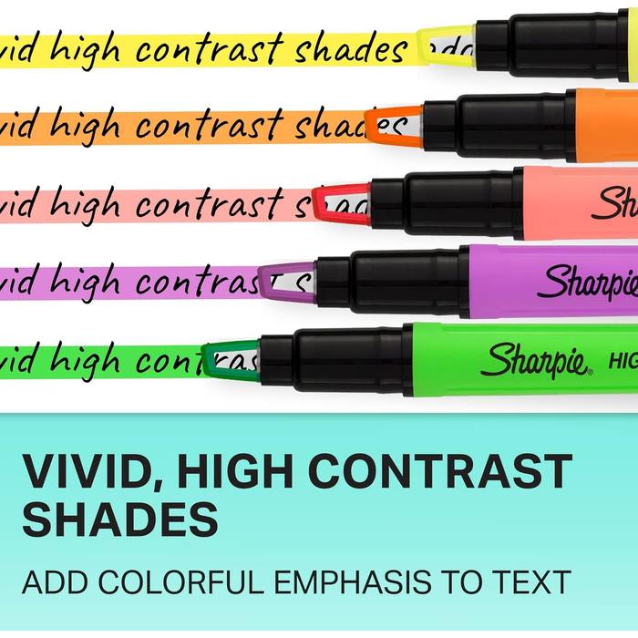 Sharpie Clear View Highlighters, Chisel Tip, 48 Count Packs of 8 New