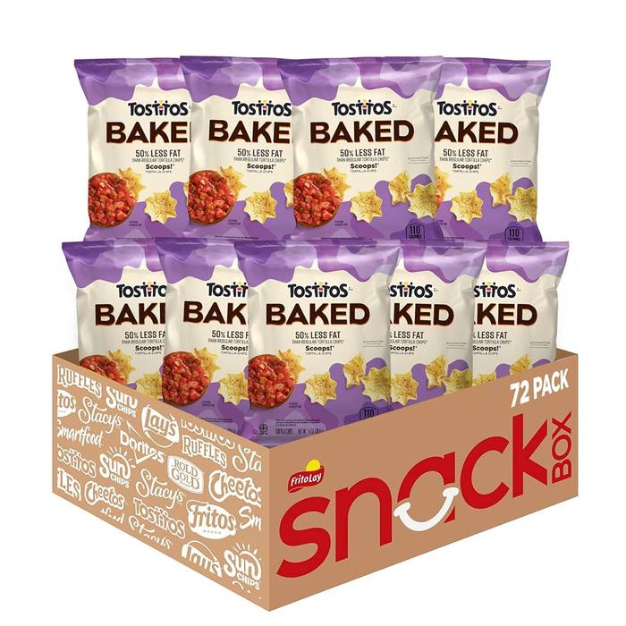 Tostitos Oven Baked Scoops Tortilla Chips 0.875oz Bags Pack of 72