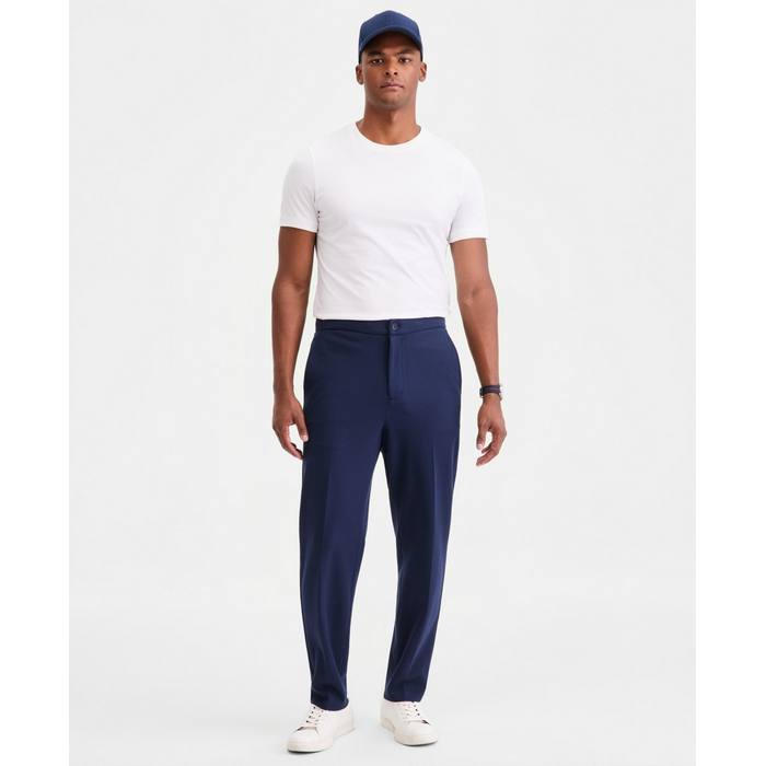 Alfani Men's Textured Knit Suit Pants Navy Blue Stretch Waist Macy's